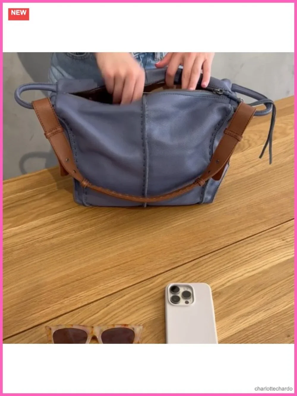 Large Leather Hobo Purse with Zipper Pocket for Everyday & Travel